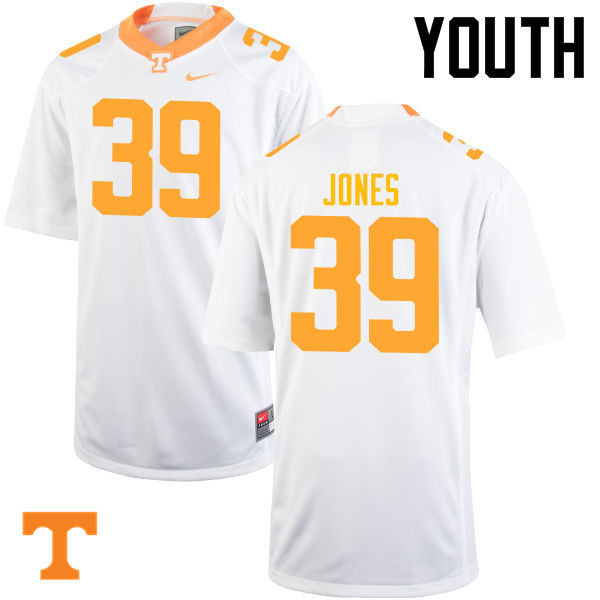 Youth #39 Alex Jones Tennessee Volunteers College Football Jerseys-White